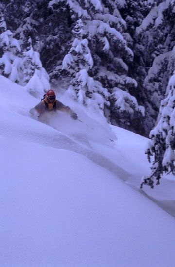 One of the deep days of 2002... Carina eating up t. Photo: Yves Garneau. Rider: Carina Sahlin.