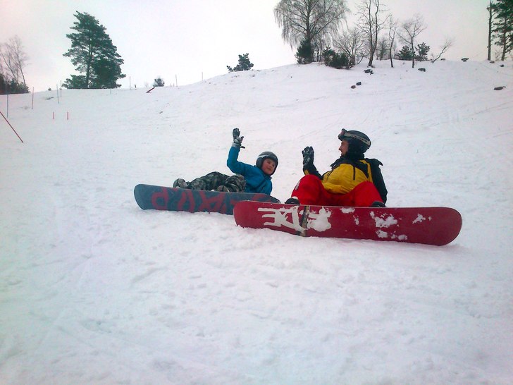 Privatlektion i snowboard.. Photo: Fabian Rimfors. Rider: Gaël Joly.