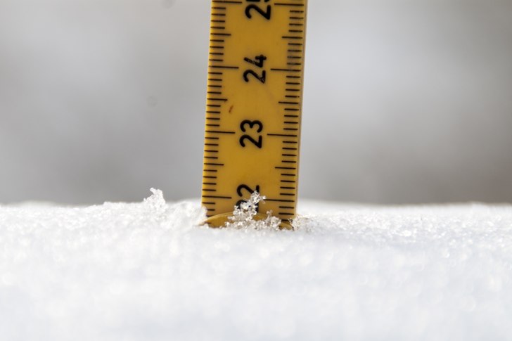 Snødybden er nå på våte og tunge 22 cm❄️??.
