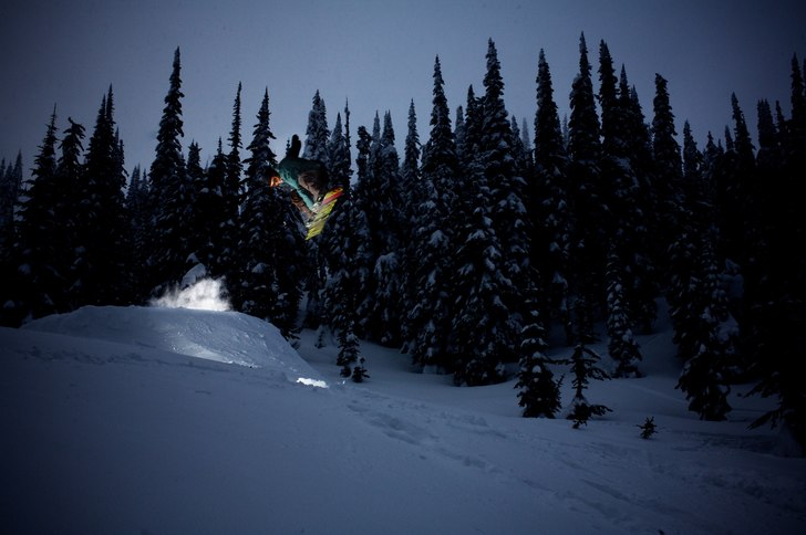night time mellow kicker in the woods.. Photo: Gustav Ohlsson. Rider: Brian Wolfe.