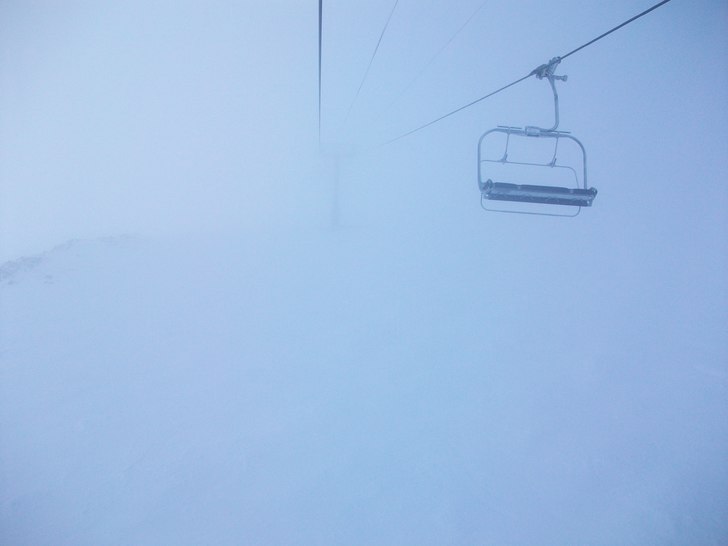Really crappy conditions- 13 000ft (3900m). Photo: me. Rider: The Chair Lift.