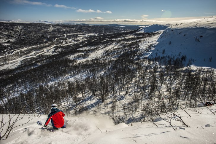 Jon Söderén på väg ned för Grytan, Ramundberg. Photo: Rickard Bergstedt.