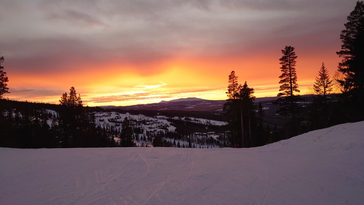 Solnedgång.