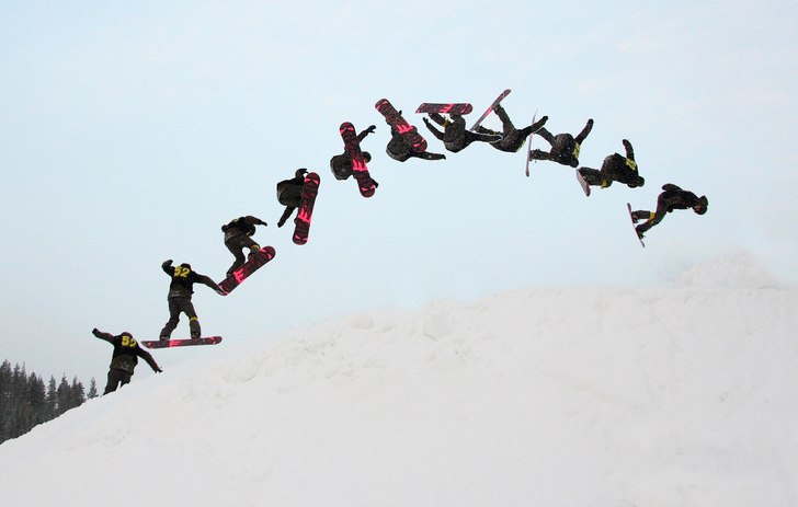 Vinnaren i snowboardklassen i Ski Fix Big Air 30-3. Photo: Ronald Lahti. Rider: Kristoffer Hendler.
