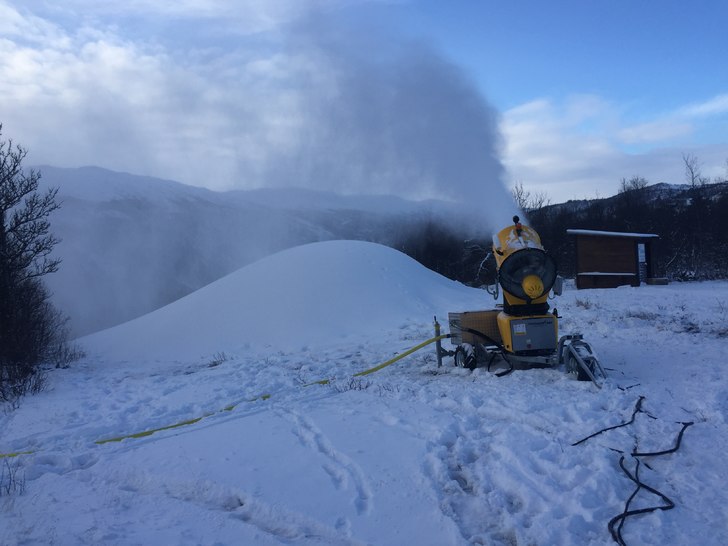 Åpning
Snø produksjonen har gått veldig bra.Vi .