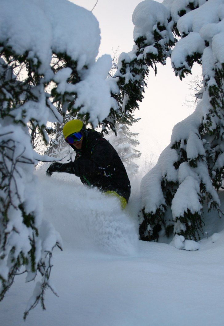 Pudder og vakker natur ved Namdals folkehøgskole. Photo: Kurt Are Lona. Rider: Baldur Snær Svensson.
