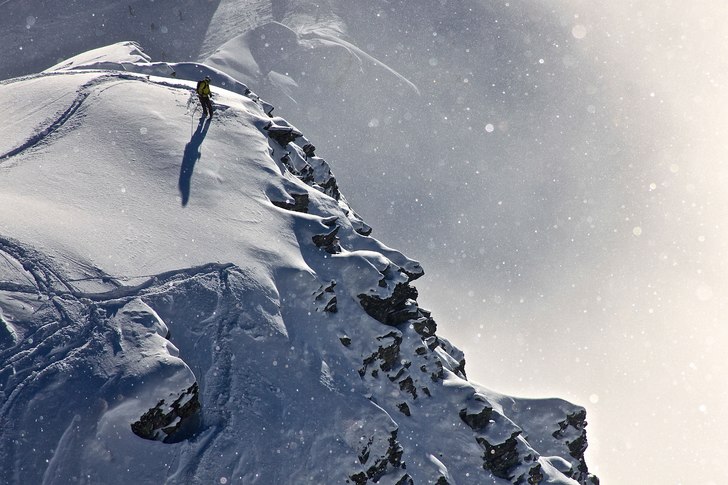 Ted spanar efter lines i Verbier.. Photo: Anton Romell. Rider: Ted Lindgren.