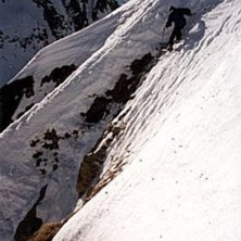 Bratt renne i Brevent, glad jeg ikke fallt der.... Photo: Christian L&oslash;ver&aring;s. Rider: Lasse Solheim.