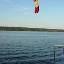 En sk&ouml;n hoppkv&auml;ll ute p&aring; Liding&ouml;. . Photo: Johan. Rider: Fredrik Heribertson.