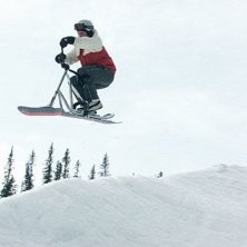 Luftf&auml;rd p&aring; en Snowscoot, 
som &auml;r en blandning. Photo: Johan Kjellberg. Rider: Rickard Magnusson.