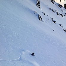 D&aring; man g&aring;r upp mot Piz Strem finns det otroligt . Photo: Per Burstr&ouml;m. Rider: Olov Renberg.