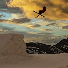 Sunsetshoot i fonna.. Photo: Adam Palander. Rider: Daniel Harila.