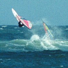 1995, grymt fina v&aring;gor i Klitm&ouml;ller Danmark.. Photo: Ingerstam. Rider: Peter Ingerstam.