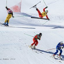 Skicross Europacup race i Arosa, mars 2014. Photo: Gabriella Edebo.