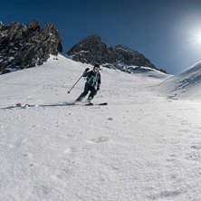 Matte drar en repa nedf&ouml;r baksidan av Valluga.. Photo: Fredrik Wikfeldt. Rider: Mathias Ekwing.