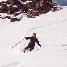 Nedanf&ouml;r Cime De Caron, Val Thorens.. Photo: Per Englund. Rider: Daniel Larsson.