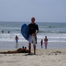 Jag pa stranden efter att ha surfat vid piren. Photo: Cory. Rider: Christoffer.