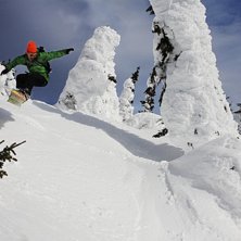 3.5 hour showshoe hike up the backside of mammoth . Photo: Gustav Ohlsson. Rider: Brian Wolfe.