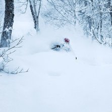 Dagens sista &aring;k en sinnes dag i Furano, januari 2. Photo: Henrik Bonnevier. Rider: Thomas Munck af Rosensch&ouml;ld.