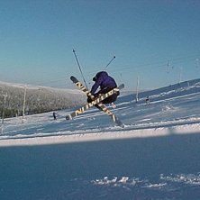 en mute i yll&auml;s halfpipe en fin dag.... Photo: David Nilsson. Rider: Fransson.