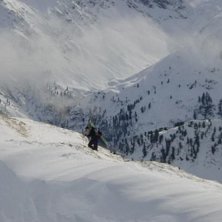 Underbarkl&auml;ttring till Peschlkopf i St Anton. Photo: Magnus Lageson. Rider: Fredrik Ericsson.